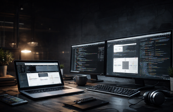 Premium workspace with luxury website